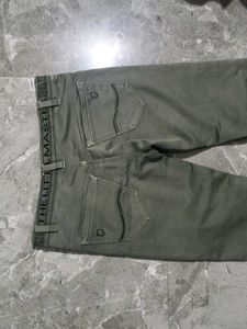 Olive Green Slim Fit Jeans