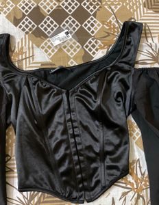 Chic Black Corset Crop Top