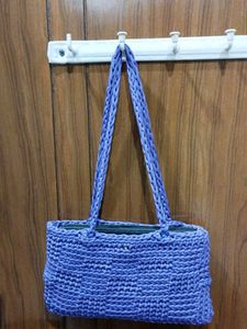 Crochet Purple Shoulder Bag
