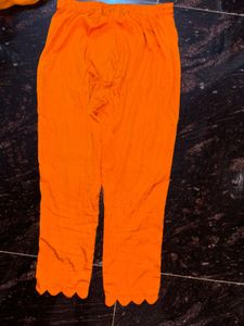 Orange Embroidered Kurta