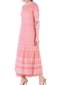 Last Price Elegant Peach Printed Kurta Set
