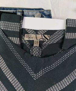 Thrifted Navy Tunic Top