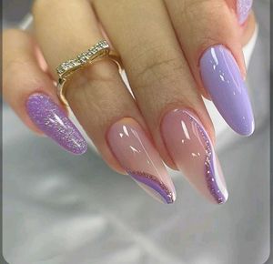 Stick On Purple Nail Set