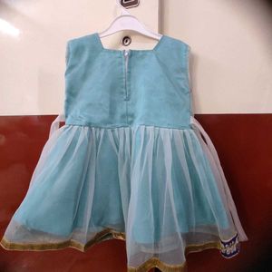Sea Green Girls Net Frock