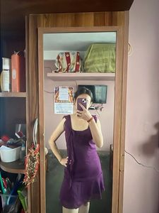 Purple Ruffle Mini Dress