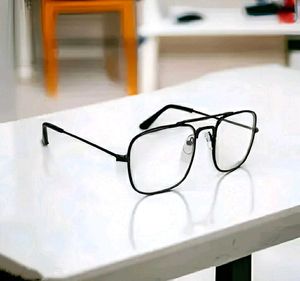 Unisex Black Steel Rectangular , UV Protected