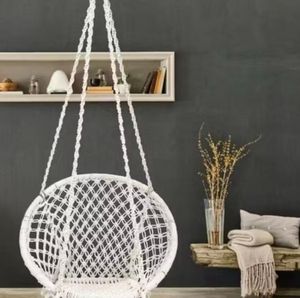 White Swing+blue Cushion+rope+S Hook