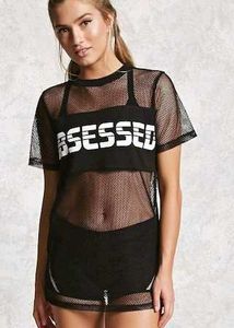 Forever 21 Semi-Sheer Longline Top