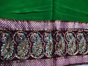 Green &amp; Purple Salwar Kameez Suit