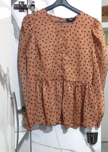 Brown Polka Dot Top From Max