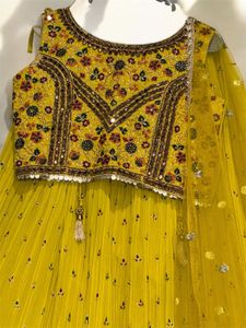 Crop top skirt set with dupatta for women