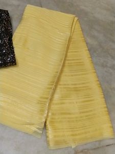 New Yellow Saree With Blouse
