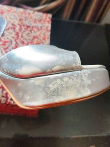 Silver Block Heels