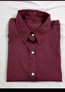 Maroon Button-Down Shirt