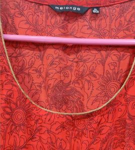 Red Anarkali Silk Kurti Upto XXL (Melange Brange )