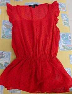 Red Polka Dot Top