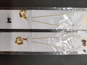 Gold Dolphin Charm Necklace (Set of 2)
