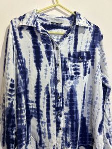 Stylish Blue Tie-Dye Blouse