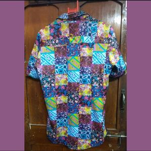 Multicolored Half Sleeves Shirt Totally New In New Condition Size-L Chest-42 Waist-36