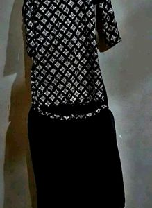 Black Embroidered Kurti Garara With Dupatta