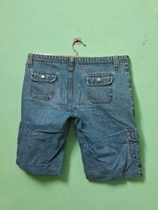 Ripped Denim Cargo Shorts