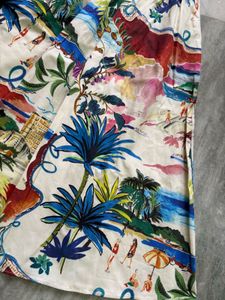 ZARA WOMEN Printed Midi Skirt &amp; Shirt