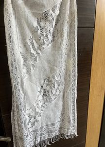 White Handcrafted Lace Dupatta