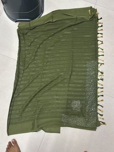 Elegant Olive Green Saree