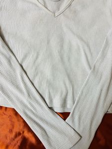 Grey Long Sleeve Crop Top