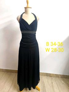 Elegant Black Halter Maxi Dress