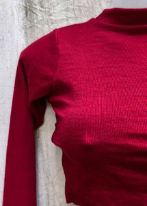 Maroon Crop Top