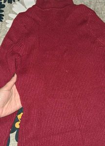 Maroon Turtleneck Knit Sweater or  highneck