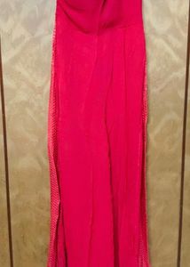Red Colur One Shoulder Jumpsuit Dress With Sequence Work On The Sides
