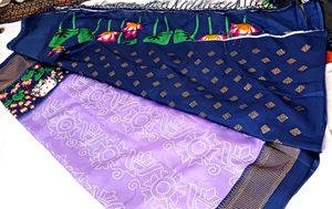 New Beautiful Dola Silk Saree With Atached Blouse Piece