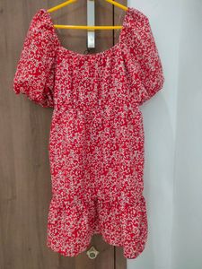 Red Floral Mini Dress❤️