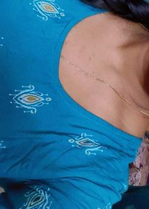 Avaasa Teal Printed Kurti - XL