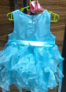 Blue Sequin Frill Dress