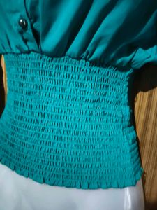 Teal Button Down Blouse