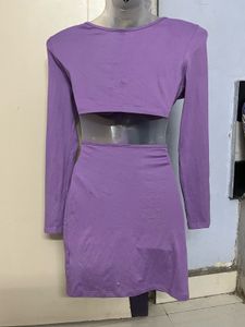 SHEIN Branded Purple Cutout Mini Dress