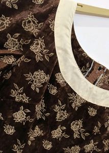 Vintage Floral Velvet Dress