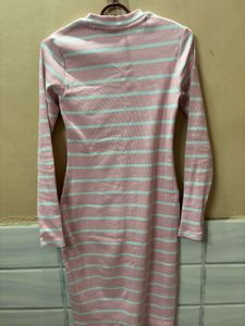 Pink Striped Bodycon Dress