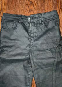 Zara Black Coated Jeans