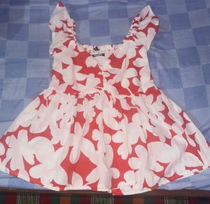 Floral Print Ruffle Sleeve Top