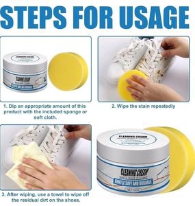 White Shoe Cleaner Cream with Sponge