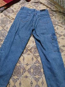 Blue Denim Cargo Jeans