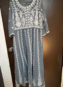 Grey Embroidered Kurti