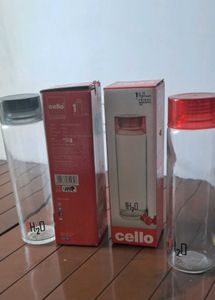 Cello Glass Bottle 2 Piece Set New With Box