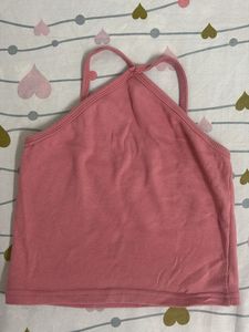 Pink Ribbed Tank Top