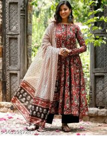 Printed Anarkali Kurti Set