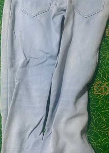 Light Blue Denim High Waist Jeans, Comfortable